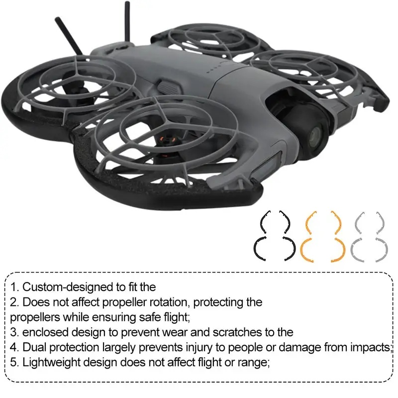 Drone Propeller Guard - ตัวป้องกันใบพัดสำหรับโดรน DJI Neo 2 แหวนกันกระแทกป้องกันใบพัด ป้องกันการหล่น